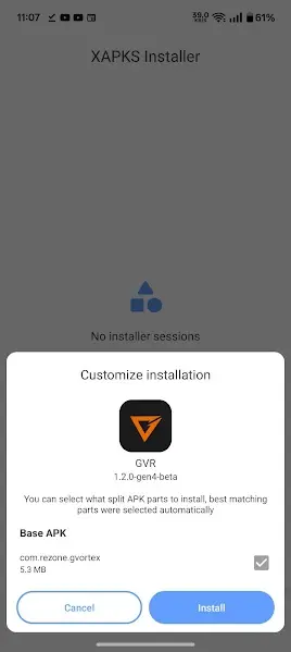 Screenshot of GVR Game Booster Optimization